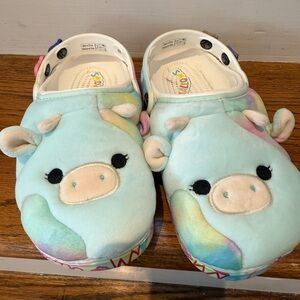 Kids Pastel cow Squishmallow Plush Clogs -Size 6W or 4M -NWT